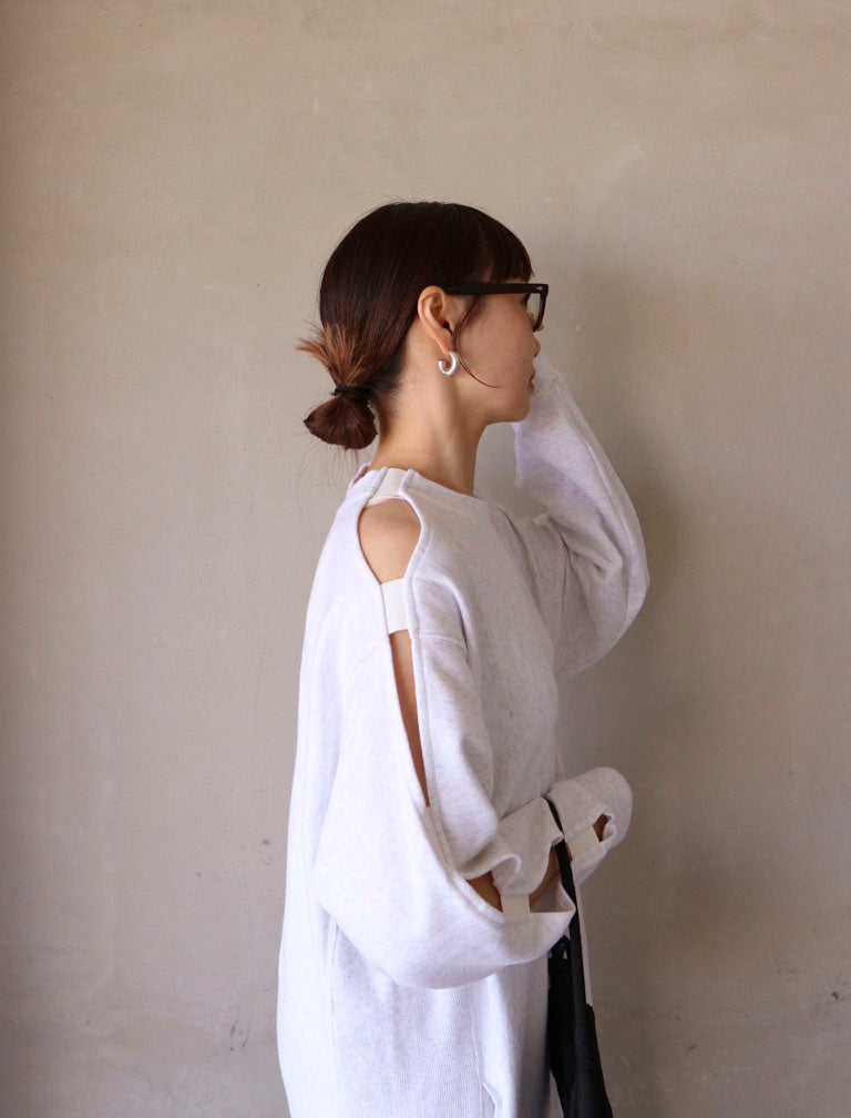 〔&her〕[別注] sleeve design sweat onepiece / GRAY / 153cm