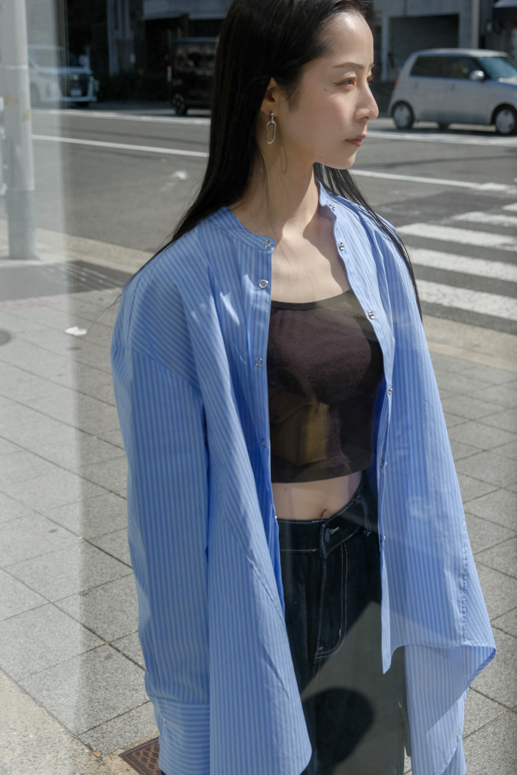 PETITROW asymmetry shirt アシンメトリーシャツ HeRIN.CYE | Asymmetry collar shirt (シャツ・ブラウス ) |SHEL'TTER