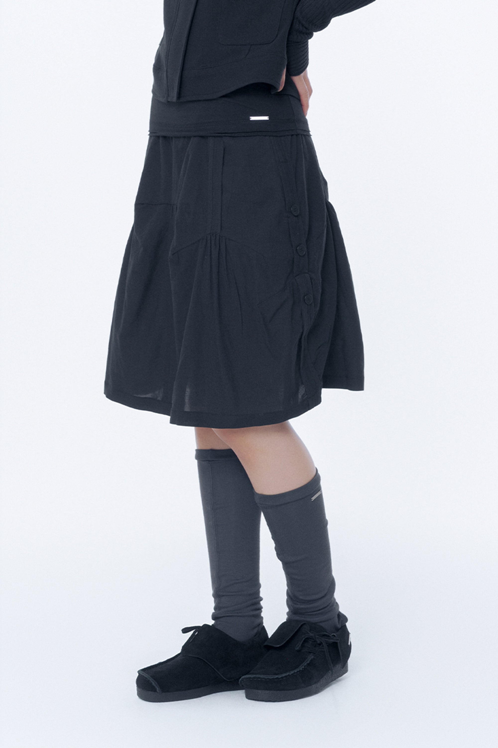 Slouchy balloon midi skirt
