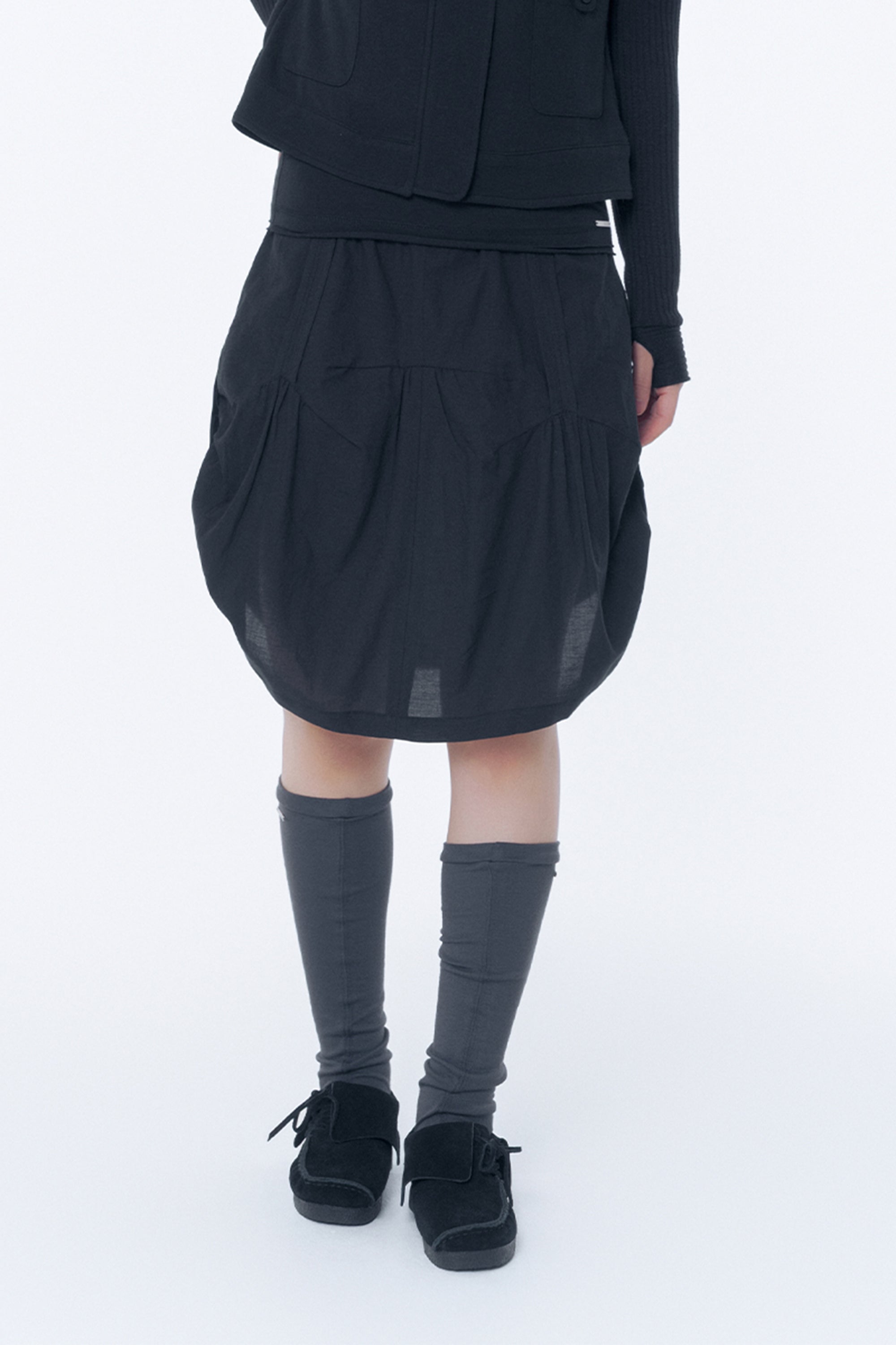 Slouchy balloon midi skirt