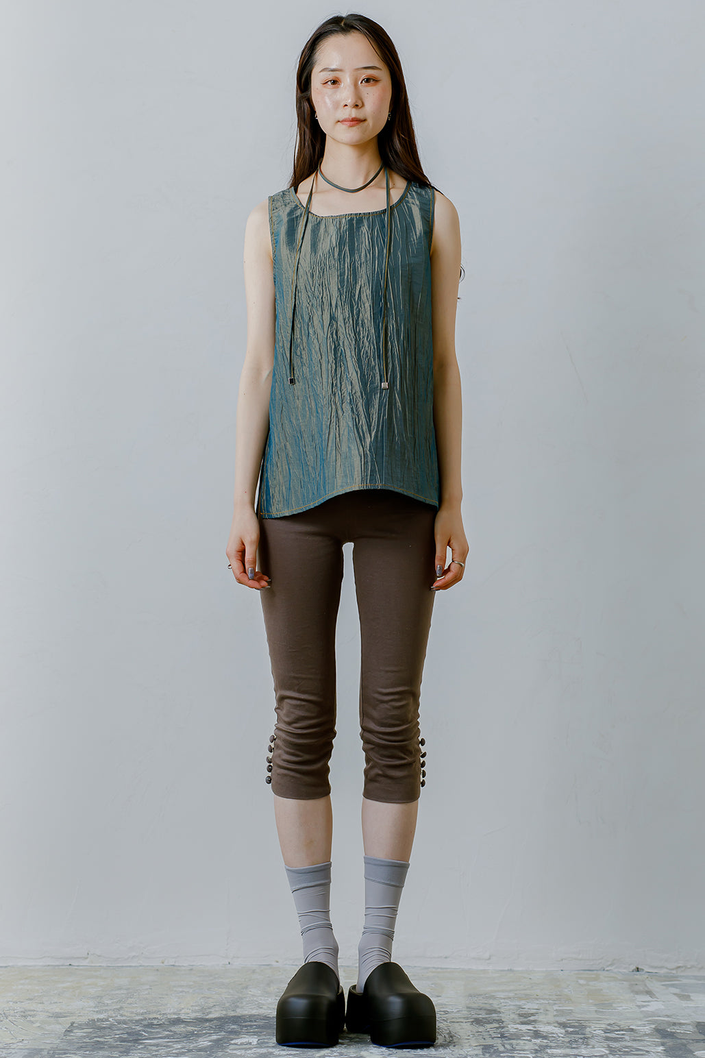 Chambray Stitch Design Tank Top