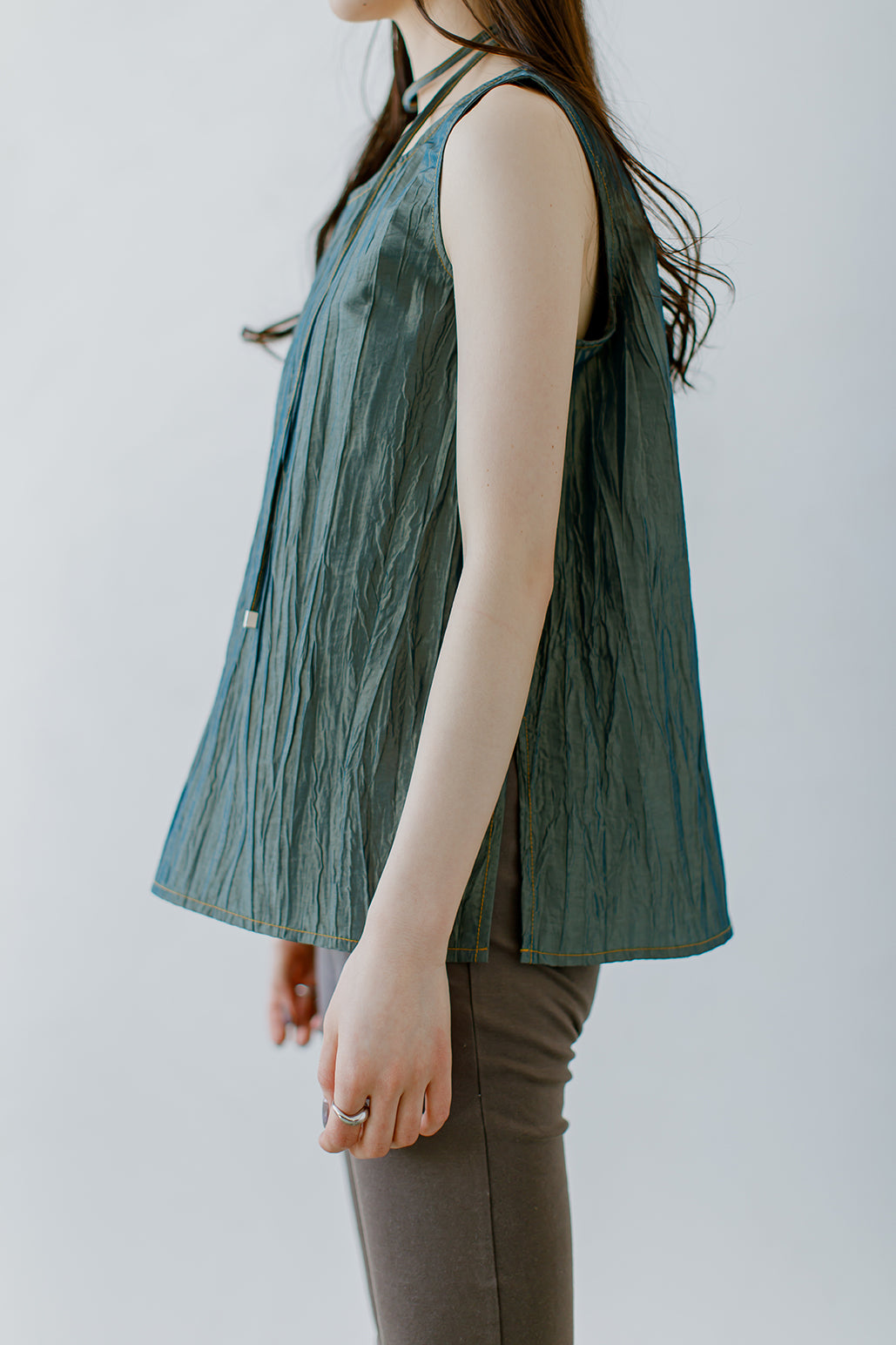 Chambray Stitch Design Tank Top