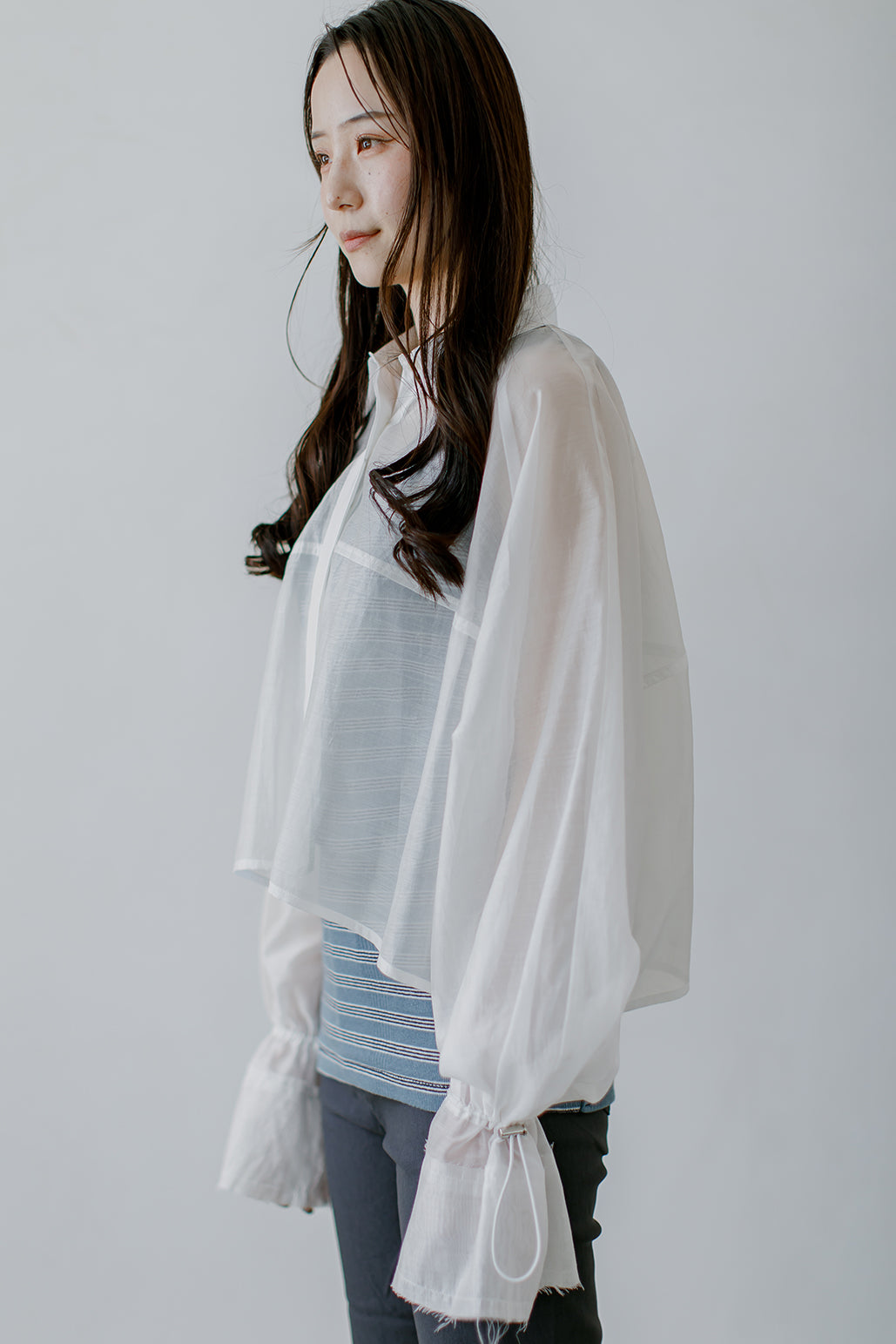 Sheer Drawsting Shirts