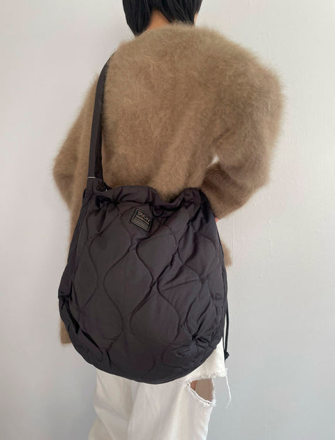 〔TAION〕Military Down Shoulder Bag / BLACK / 166cm