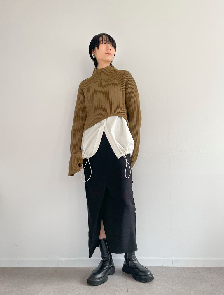 Short Knit / KAHKI / 166cm