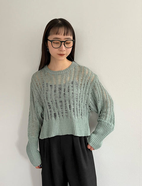 Crochet Knit / GREEN / 156cm