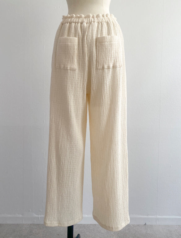 Fancy Trico Easy Pants / WHITE