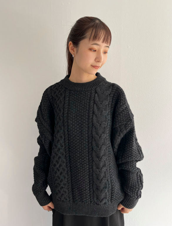 〔&her〕alan knit / CHACOAL GRAY / 155cm