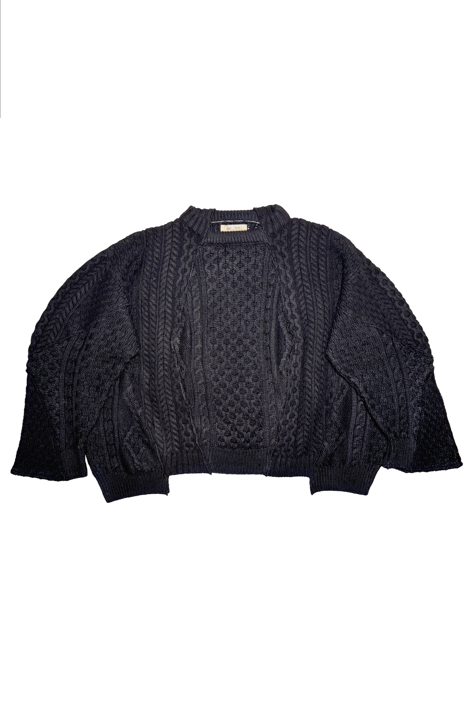 circa make track jacket cutback fisherman sweater -black-
