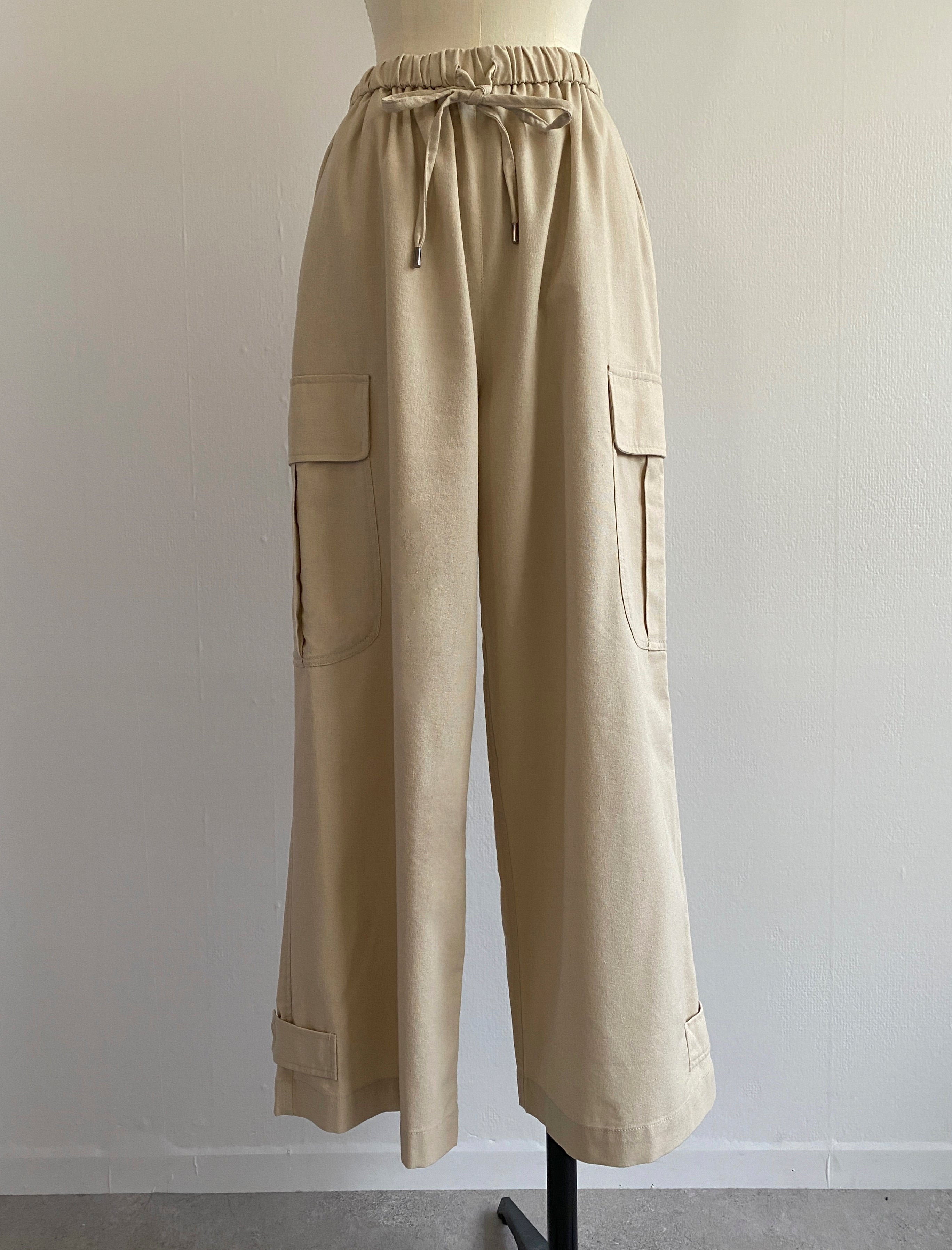Linen Cargo Pants / L/BEIGE