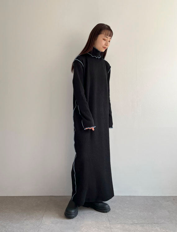 &her〕Smooth Rib Onepiece / Waft.