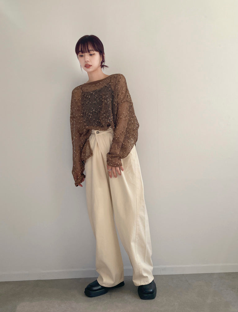Nep Mesh Pull Over / BROWN / 158cm