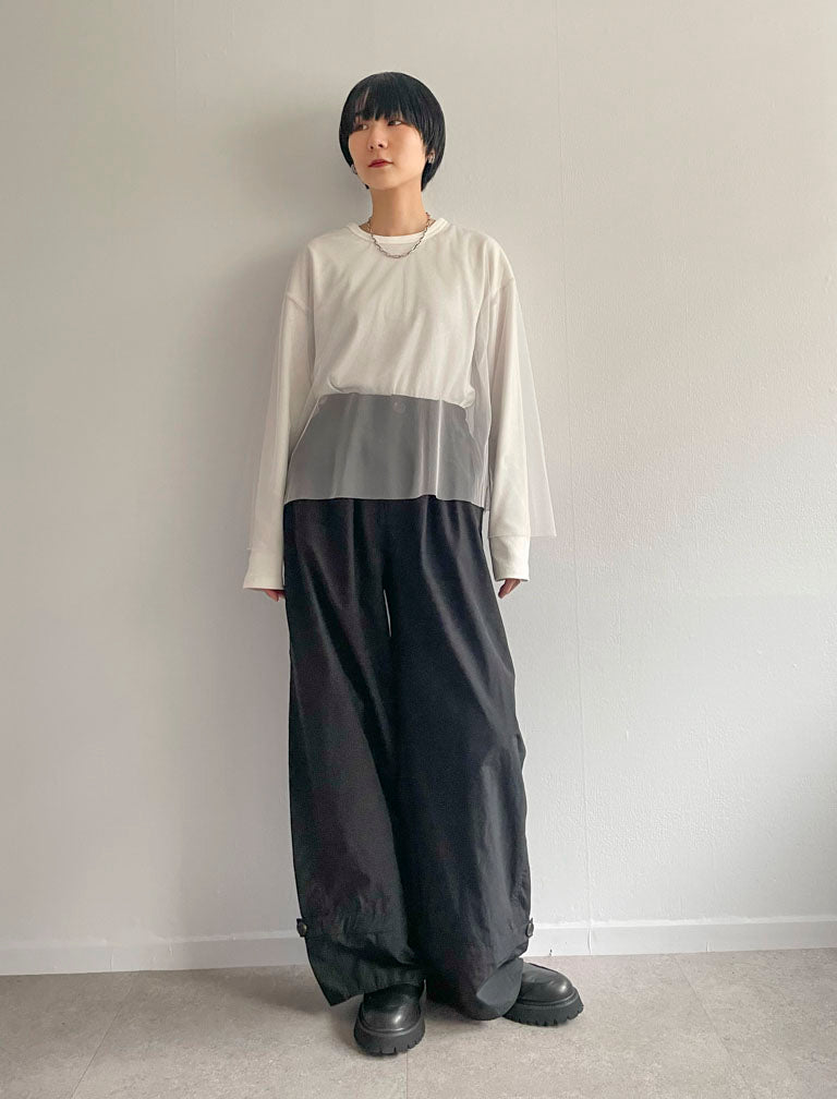 Tulle Layered Pullover / WHITE×WHITE / 166cm