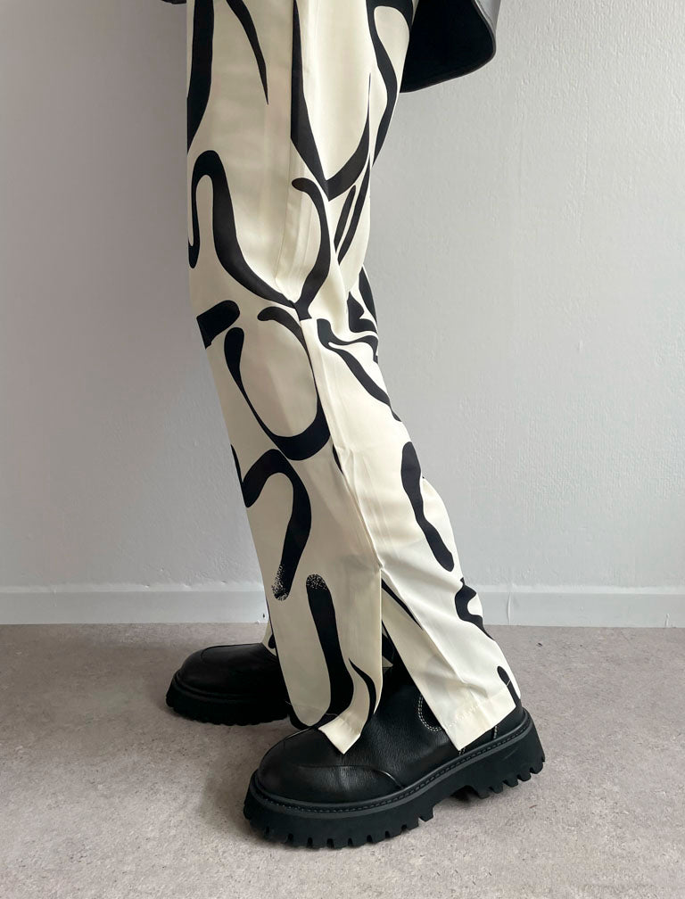 Wave Pattern Pants / WHITE / 166cm