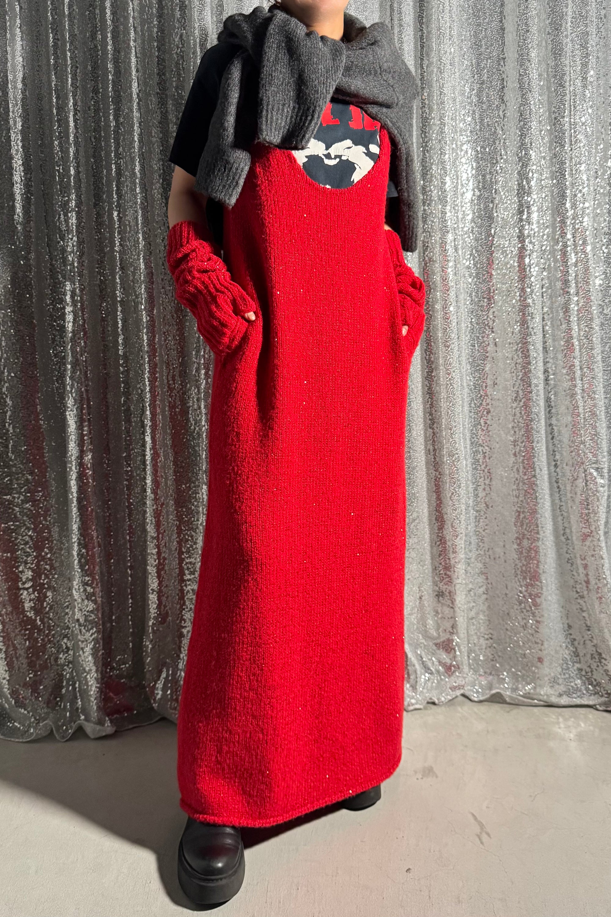 sequins knit camisole dress