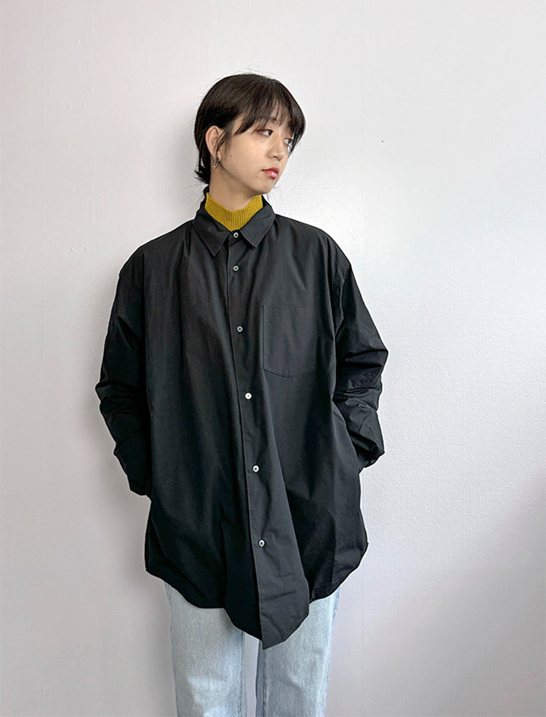 〔miffew〕Over Down Shirts / BLACK / 3 / 173cm