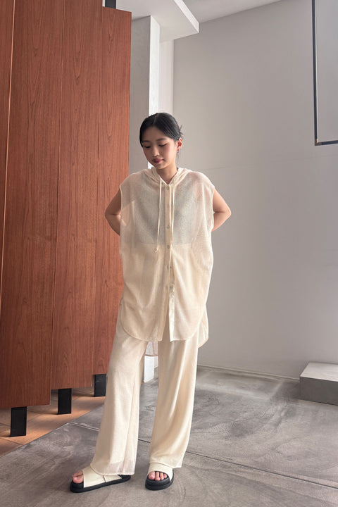 Mesh Hoodie Tunic Shirt