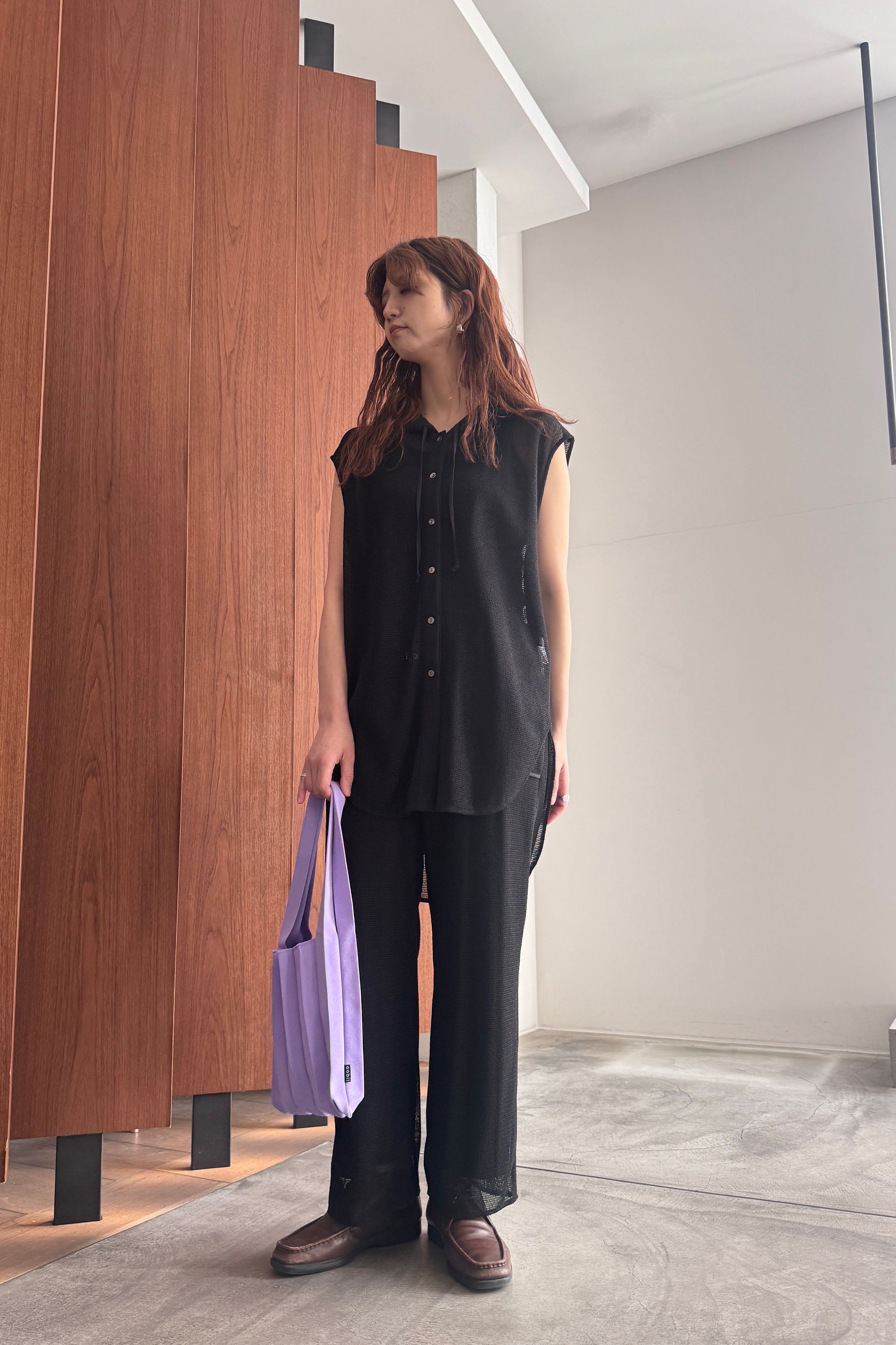 Mesh Hoodie Tunic Shirt