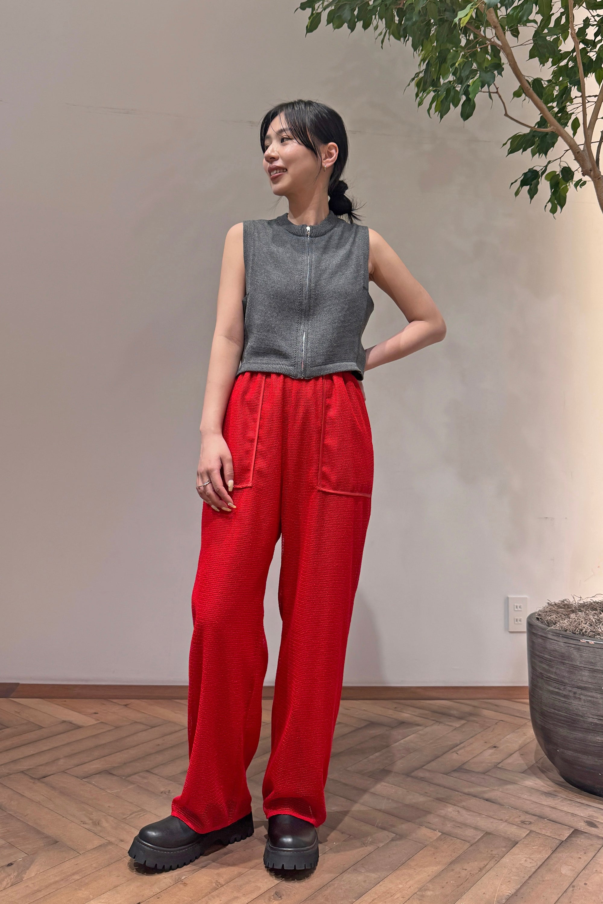 Zipper Mood Tank "gray"［30%OFF］