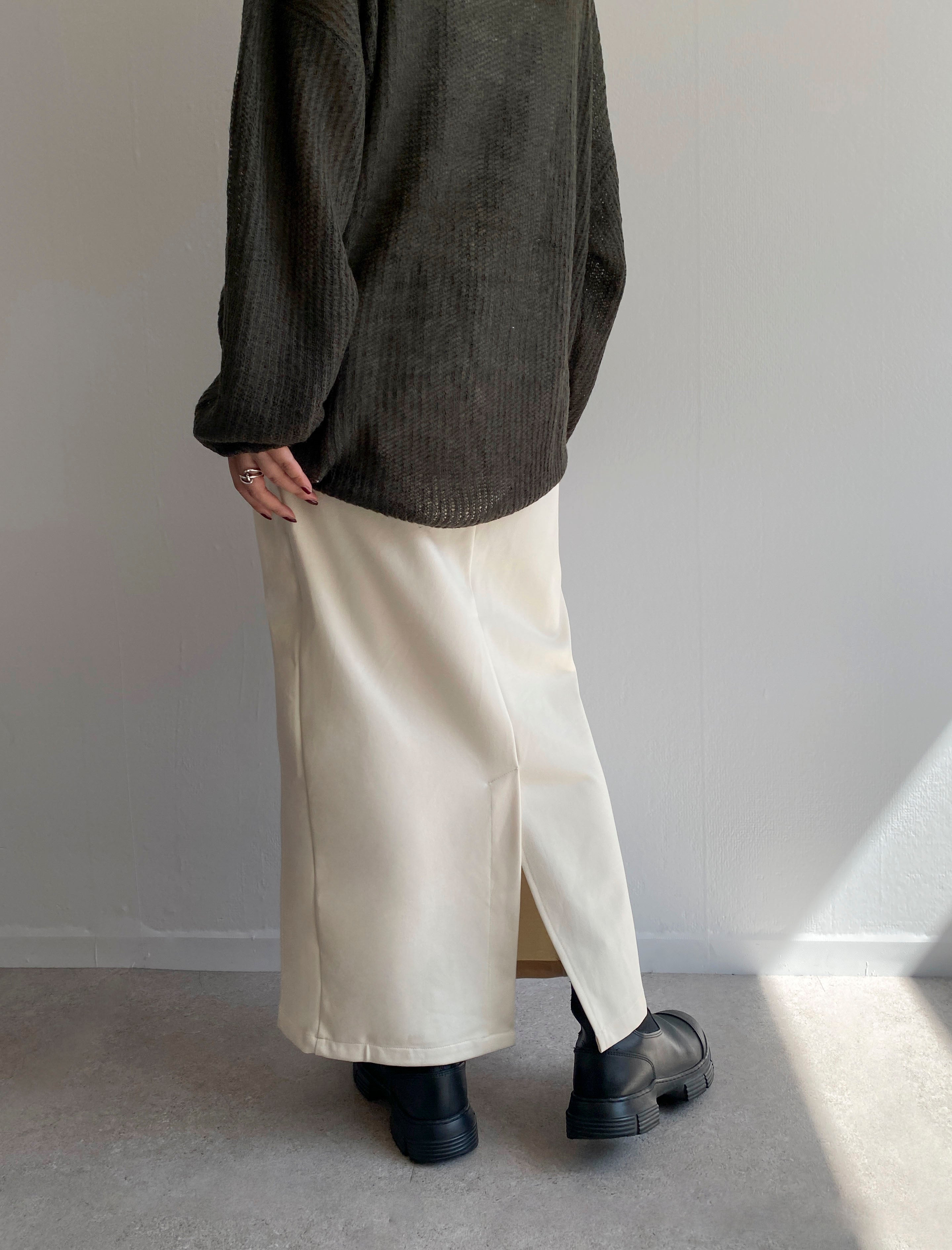 High Waist Skirt / IVORY / 158cm