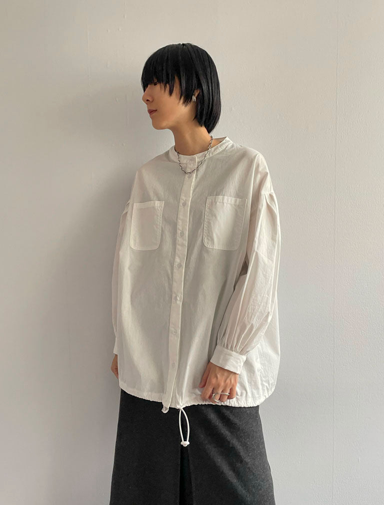 Cotton Drawstring Shirt / WHITE / 166cm