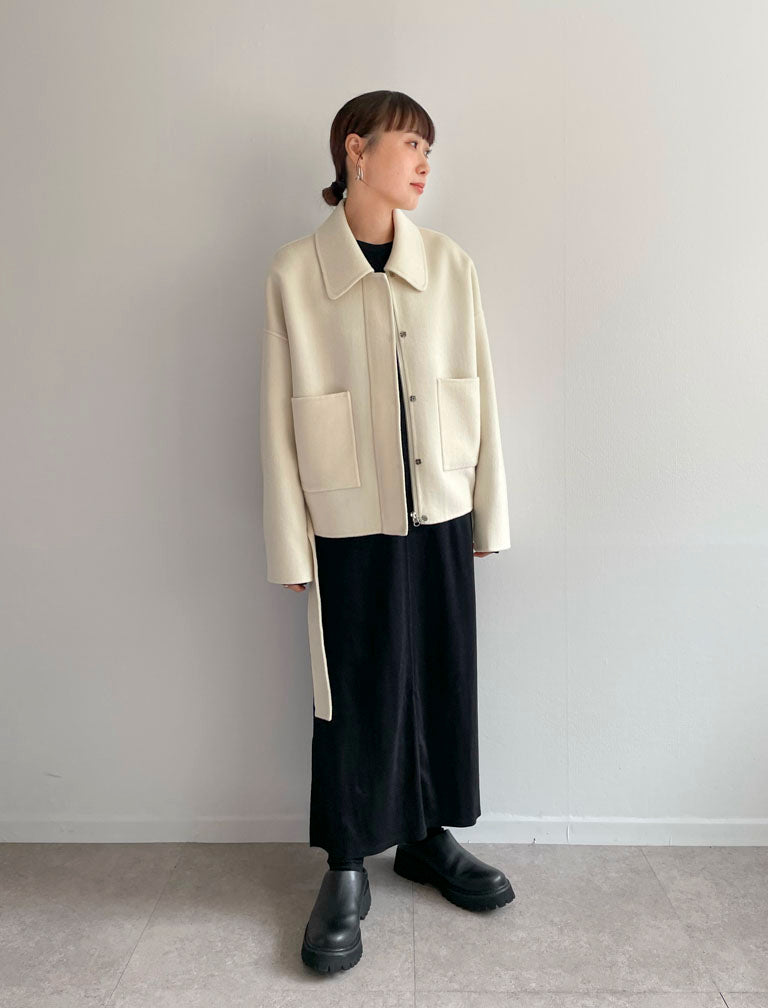 Merino Wool Short Outer / WHITE / 153cm