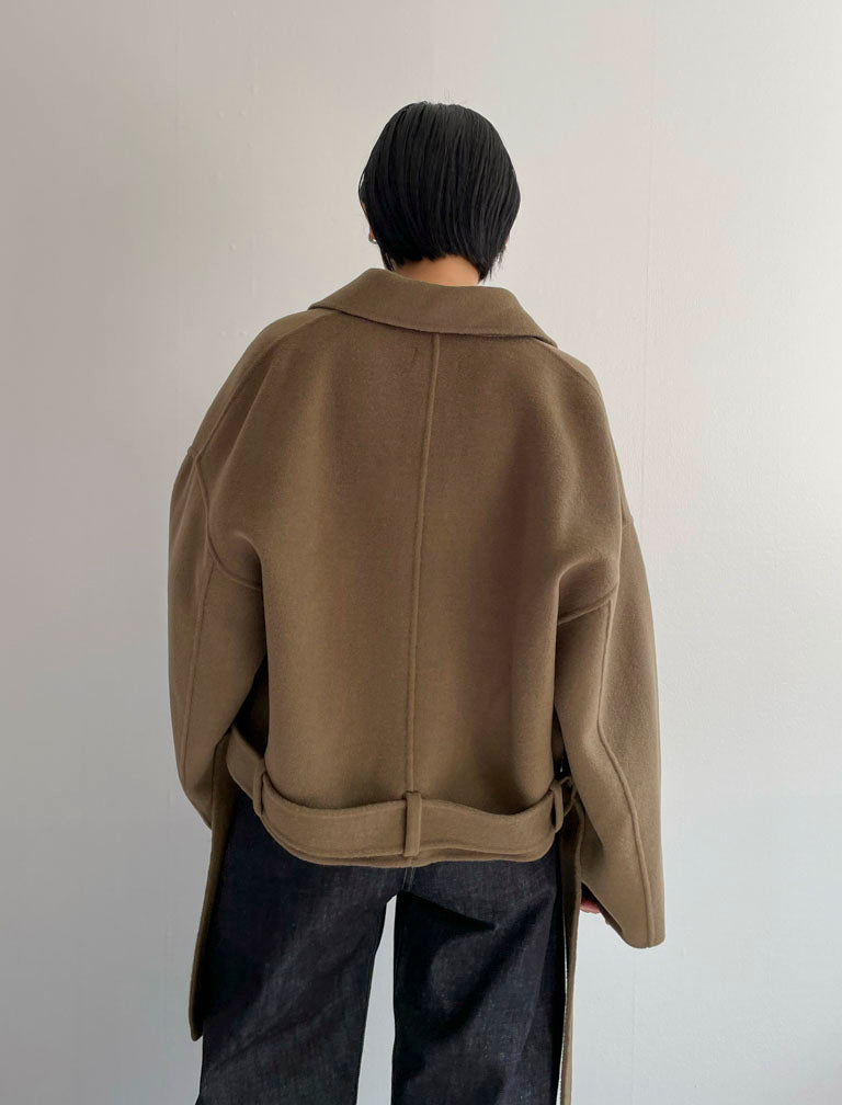 Merino Wool Short Outer / M.GRAY / 166cm
