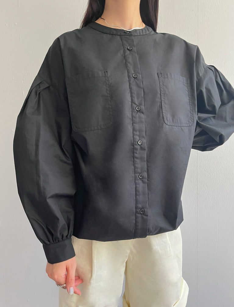 Cotton Drawstring Shirt / BLACK / 155cm