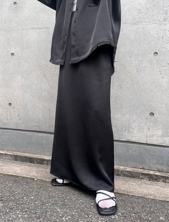 Satin Skirt / BLACK / 154cm