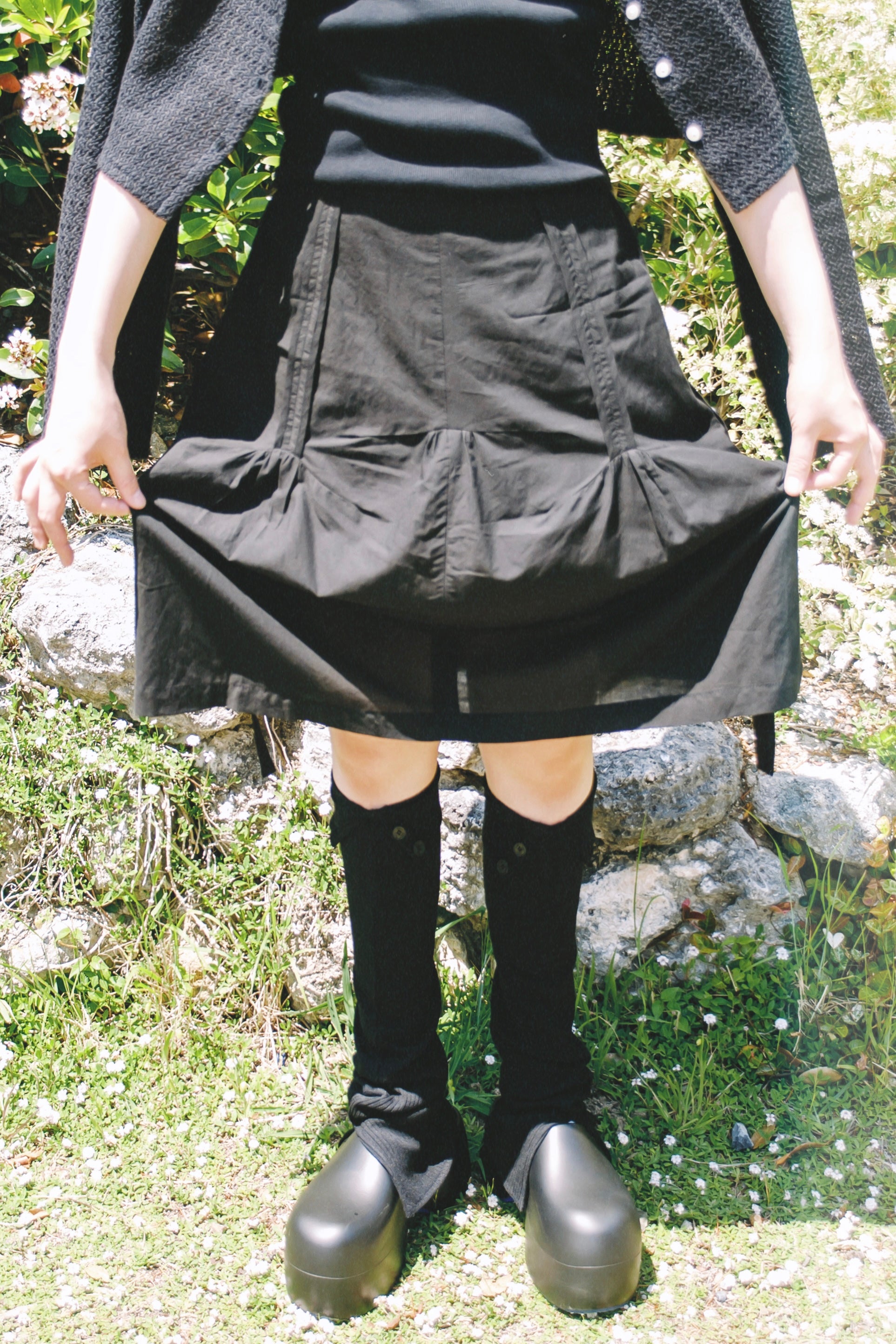 Slouchy balloon midi skirt