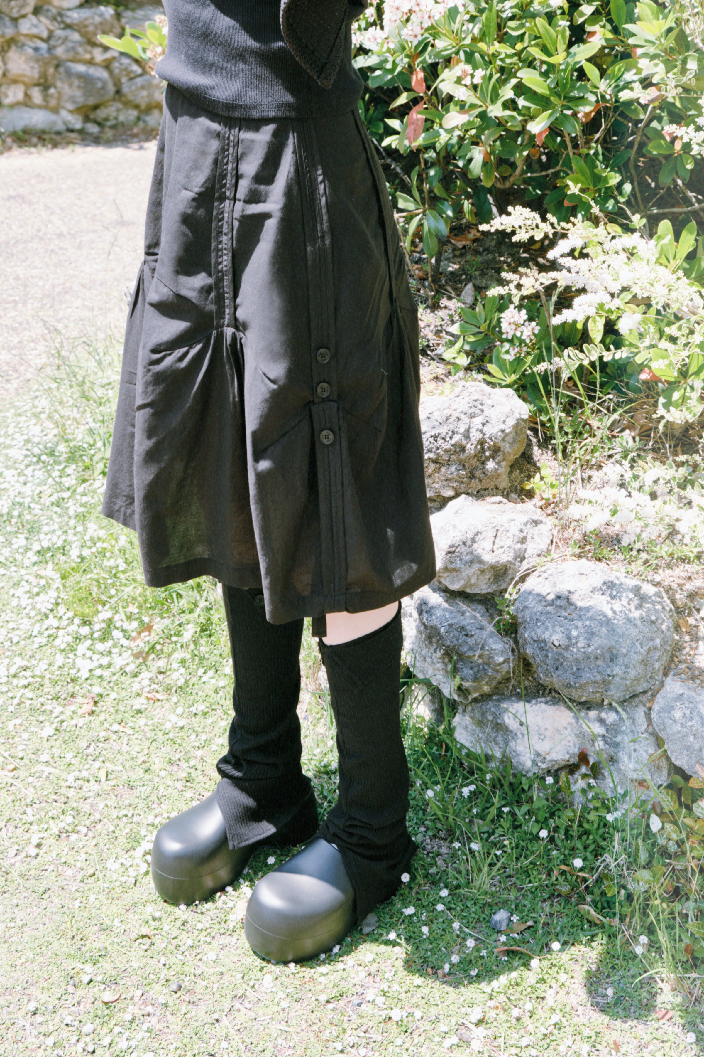 Slouchy balloon midi skirt