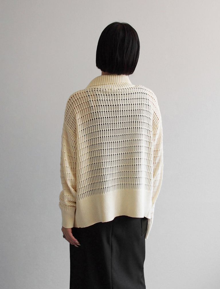 Crochet Knit Cardigan / WHITE / 158cm