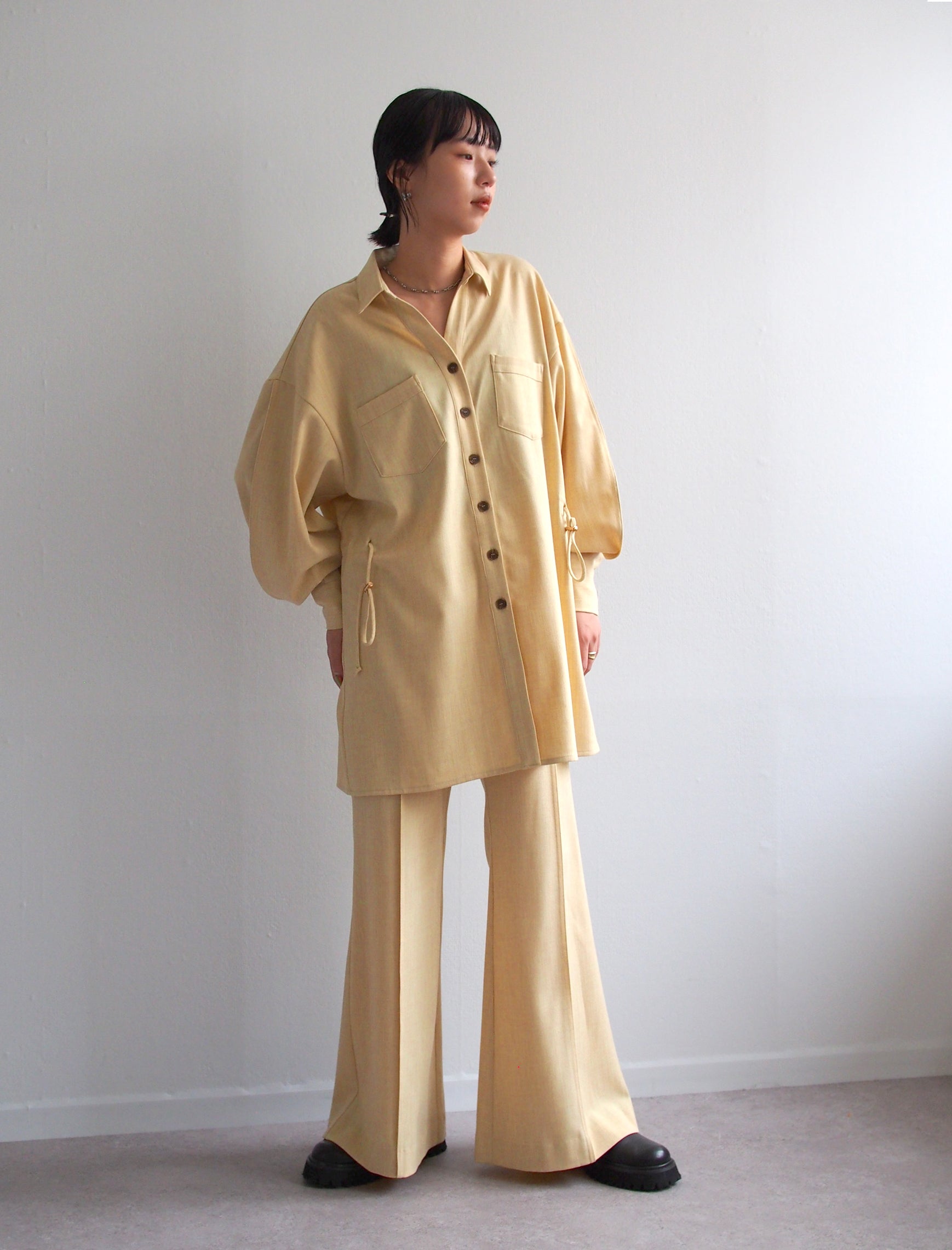 Drost Curve Sleeve Shirt / L.YELLOW / 158cm