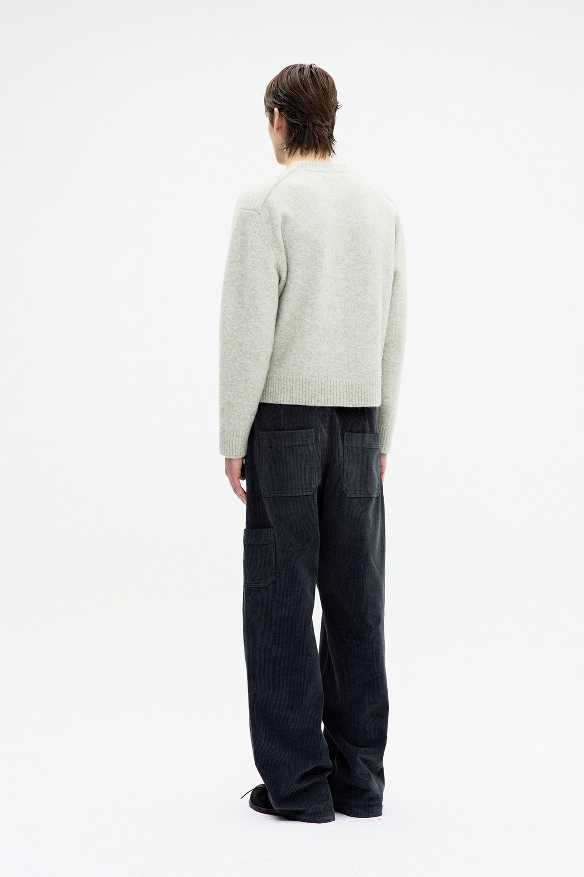 Corduroy carpenter pocket pants (Charcoal)