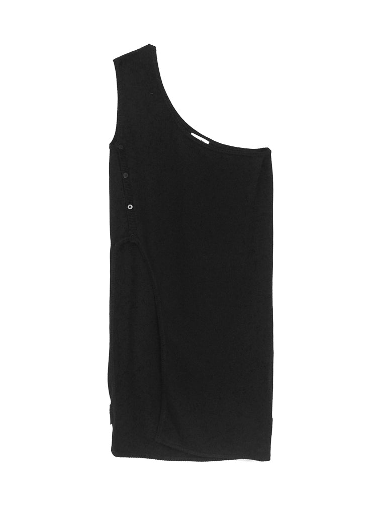 Asymmetric Knit Vest / BLACK