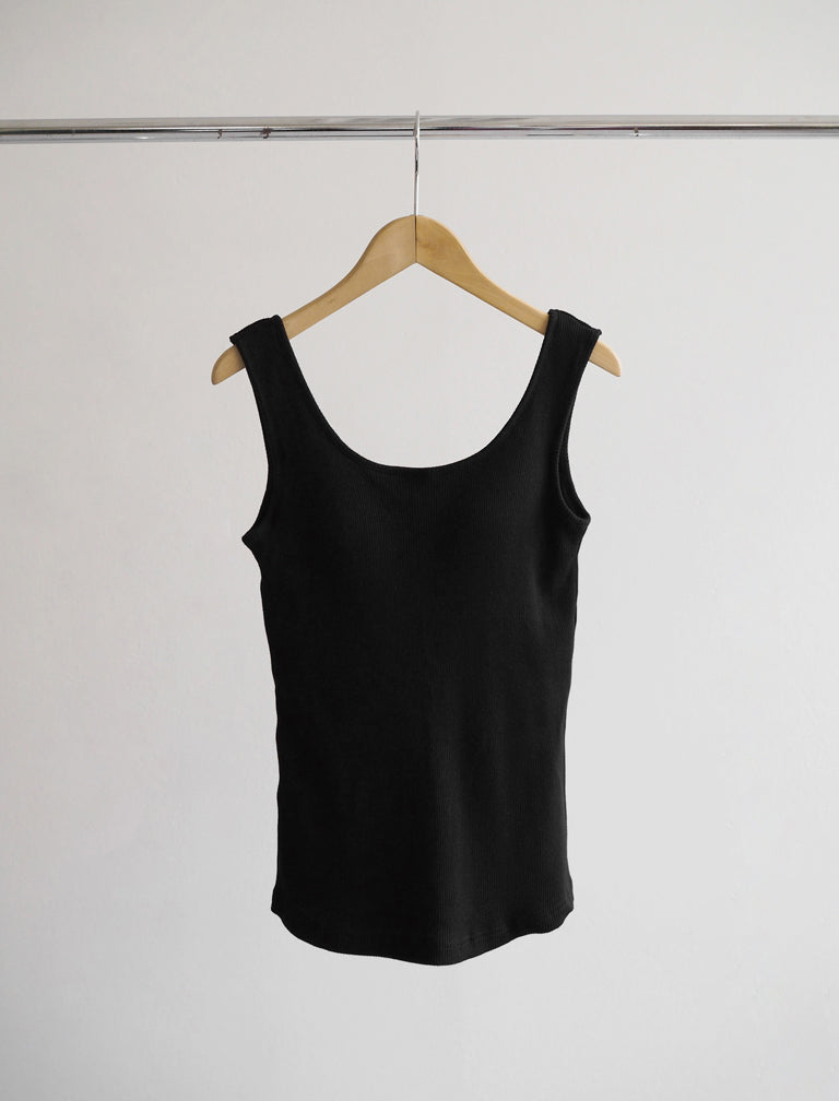 〔FRUIT OF THE LOOM〕Rib tank with cup / BLACK / Mサイズ