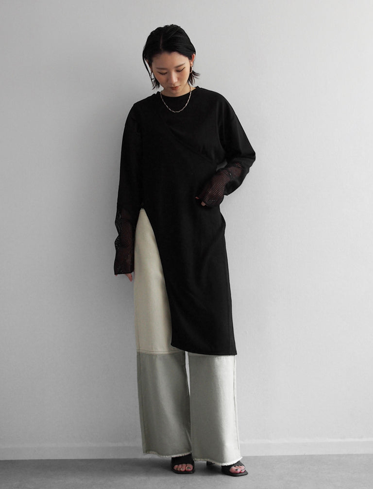 Asymmetric Knit Vest / BLACK / 166cm