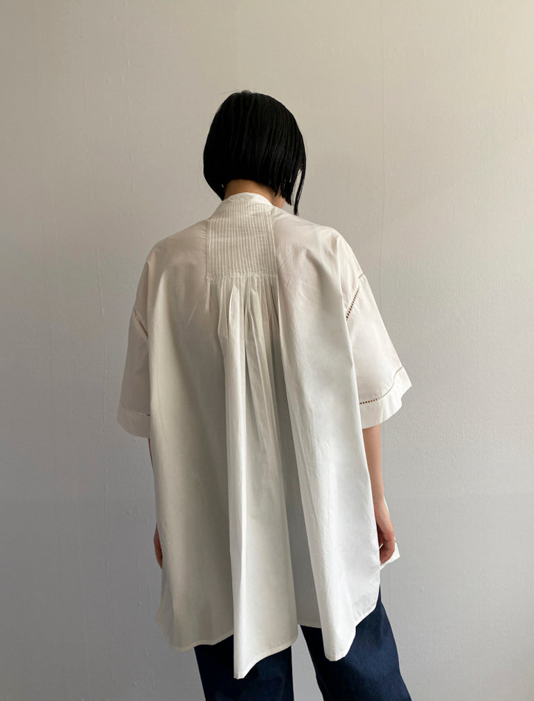 〔INDIA INDUSTRY〕Baran_Pin Tuck Shirt / 1 / OFF WHITE / 158cm