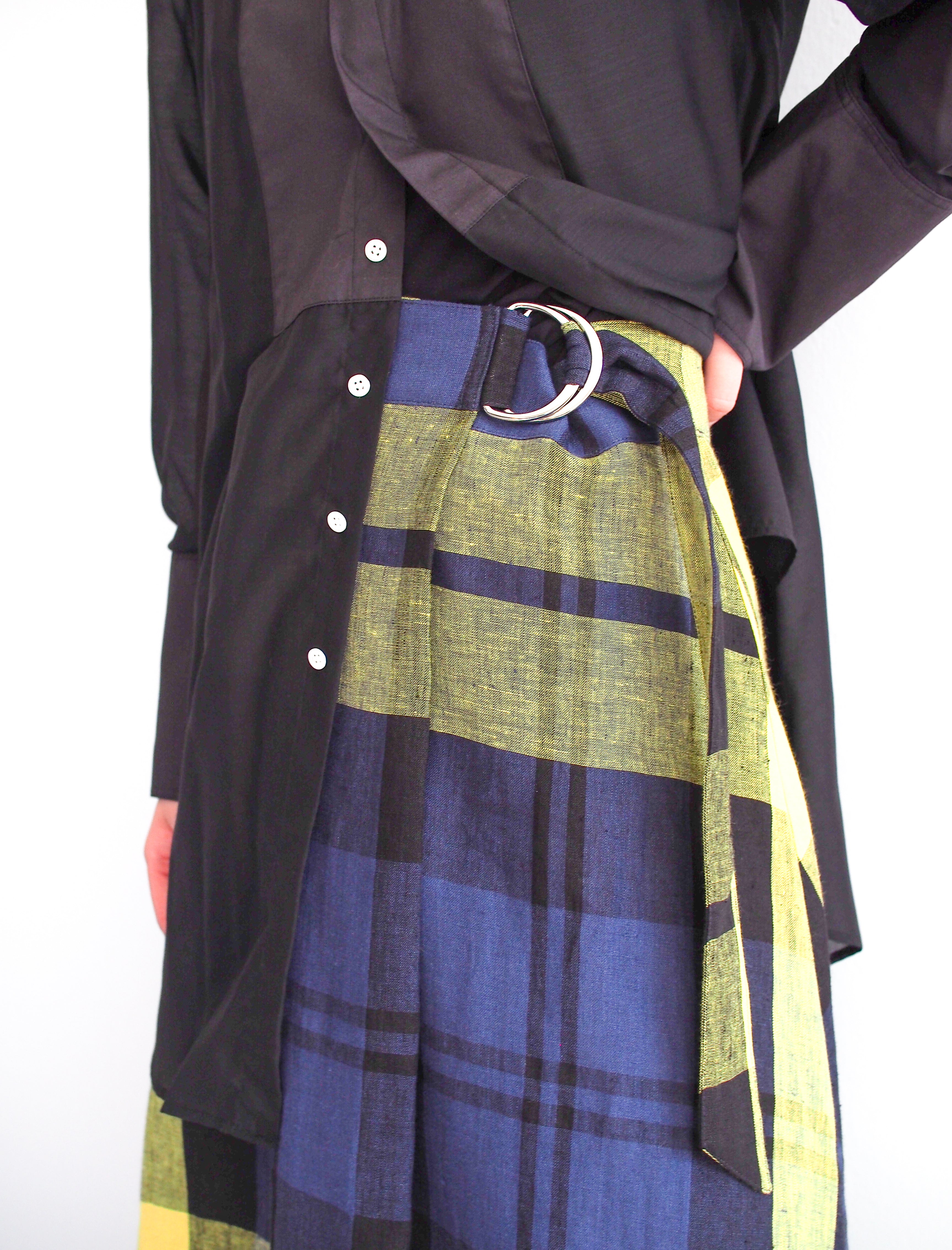 〔O’NEIL of DUBLIN〕Tartan Tuck Belt Skirt / MAX INISHBIGGLE / 8 / 158cm
