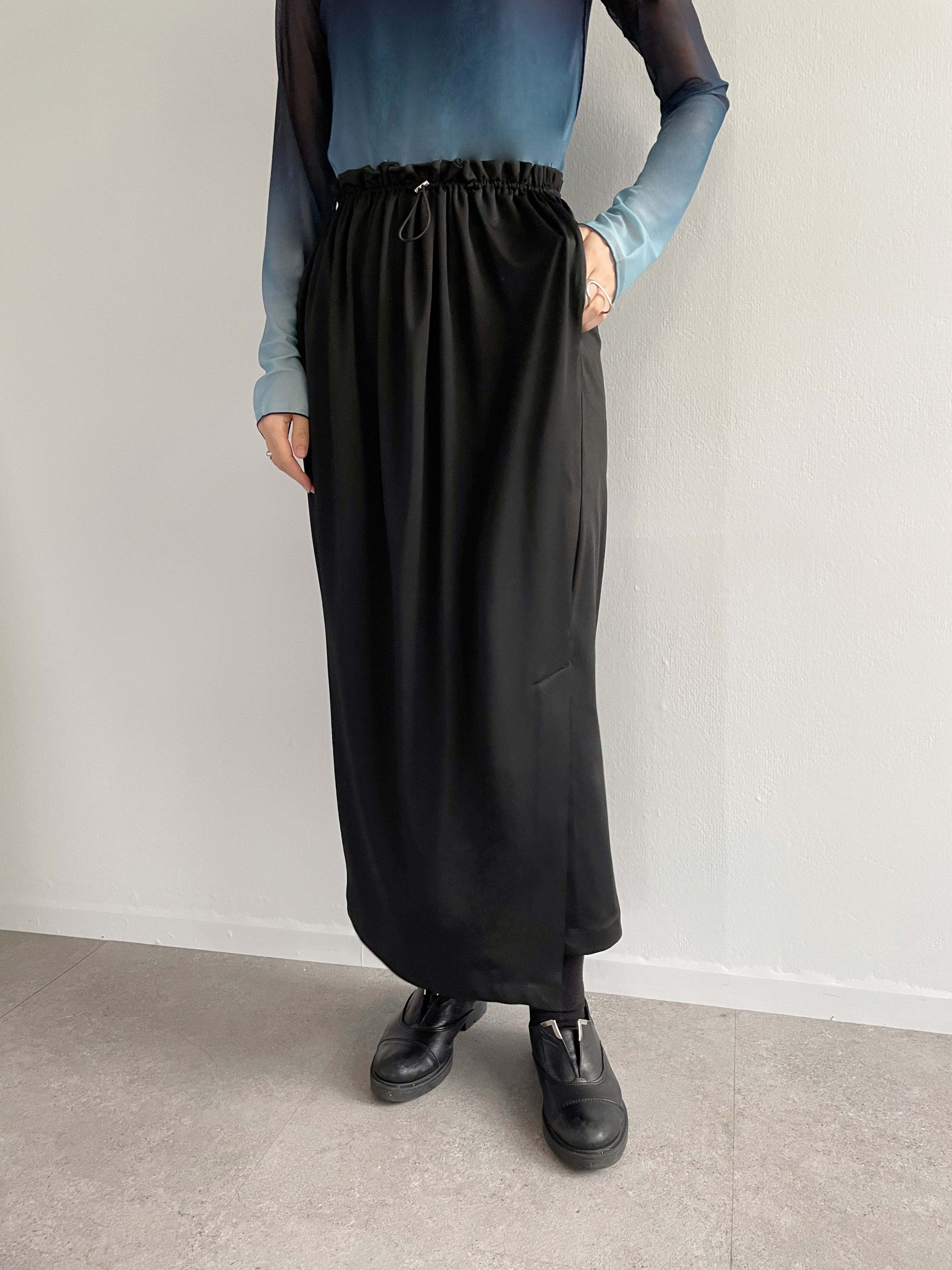 Ester Jersey Lost Skirt / BLACK / 166cm