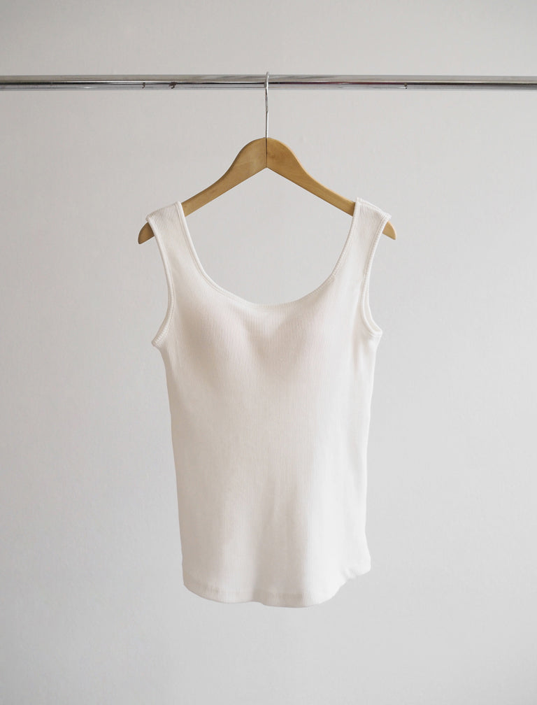 〔FRUIT OF THE LOOM〕Rib tank with cup / WHITE / Mサイズ