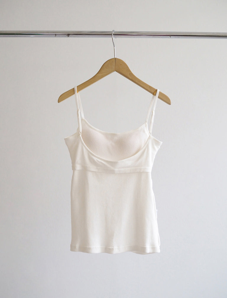 〔FRUIT OF THE LOOM〕Rib camisole with cup / WHITE / Mサイズ